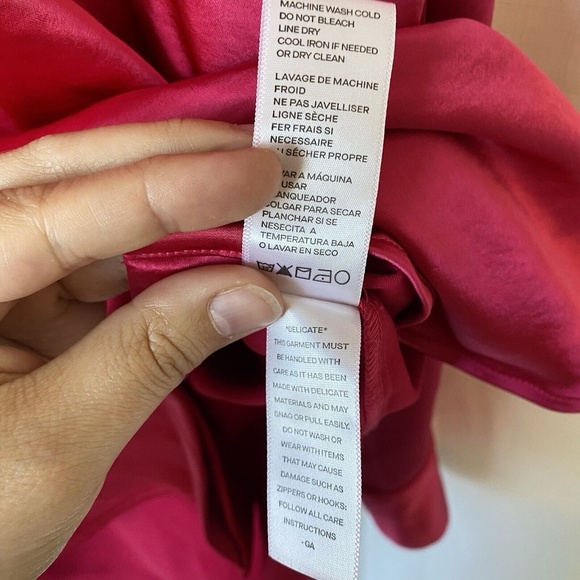 Women's Good American Washed Satin Weekend Shirt L / XL Love Potion Pink - Picture 9 of 14